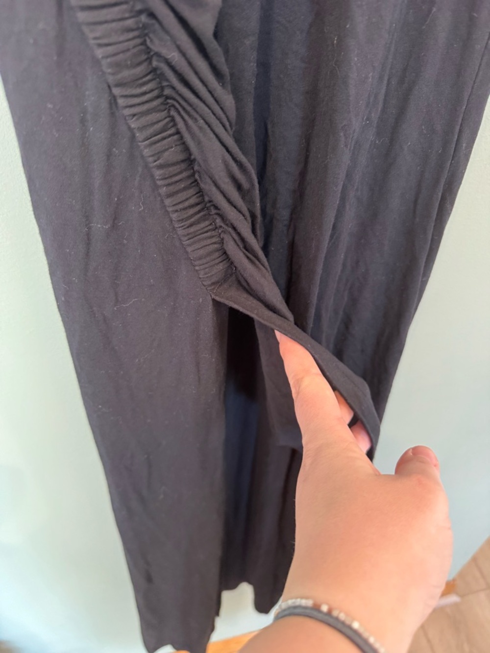 GAP faux wrap dress; ruched wrap dress; bodycon dress - Picture 5 of 7
